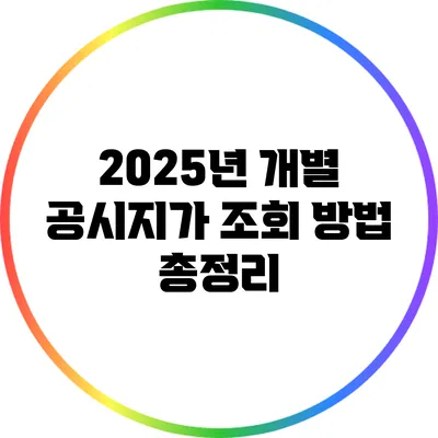 2025년 개별 공시지가 조회 방법 총정리