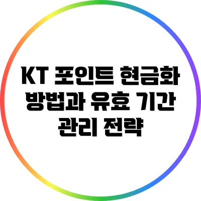 KT 포인트 현금화 방법과 유효 기간 관리 전략