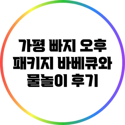가평 빠지 오후 패키지: 바베큐와 물놀이 후기