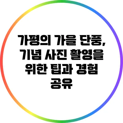 가평의 가을 단풍, 기념 사진 촬영을 위한 팁과 경험 공유