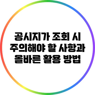 공시지가 조회 시 주의해야 할 사항과 올바른 활용 방법