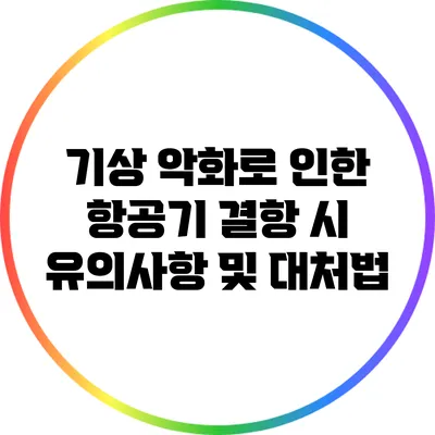 기상 악화로 인한 항공기 결항 시 유의사항 및 대처법