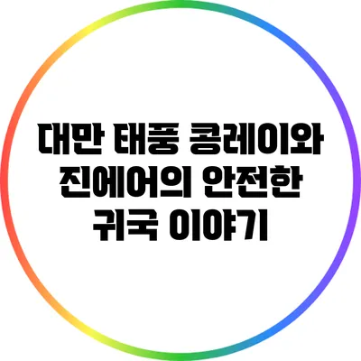 대만 태풍 콩레이와 진에어의 안전한 귀국 이야기