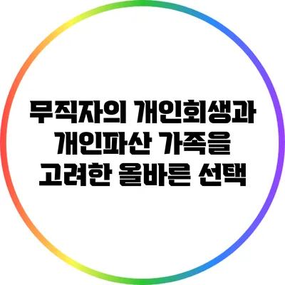 무직자의 개인회생과 개인파산: 가족을 고려한 올바른 선택
