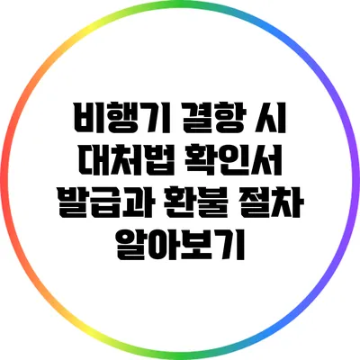 비행기 결항 시 대처법: 확인서 발급과 환불 절차 알아보기