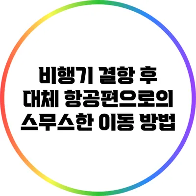 비행기 결항 후 대체 항공편으로의 스무스한 이동 방법