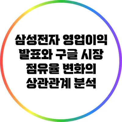삼성전자 영업이익 발표와 구글 시장 점유율 변화의 상관관계 분석