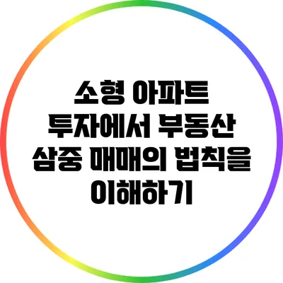 소형 아파트 투자에서 부동산 삼중 매매의 법칙을 이해하기