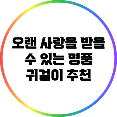 오랜 사랑을 받을 수 있는 명품 귀걸이 추천