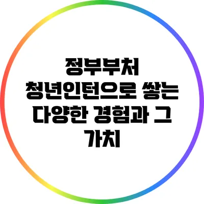 정부부처 청년인턴으로 쌓는 다양한 경험과 그 가치