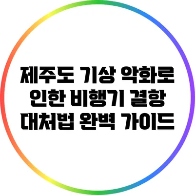 제주도 기상 악화로 인한 비행기 결항 대처법 완벽 가이드