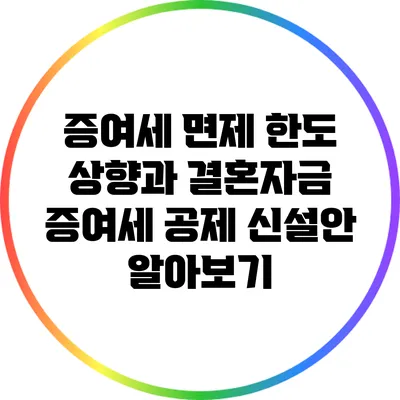 증여세 면제 한도 상향과 결혼자금 증여세 공제 신설안 알아보기