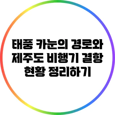 태풍 카눈의 경로와 제주도 비행기 결항 현황 정리하기