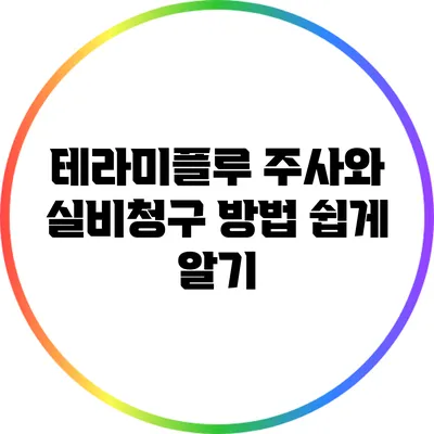 테라미플루 주사와 실비청구 방법: 쉽게 알기