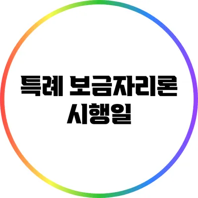 특례 보금자리론: 시행일