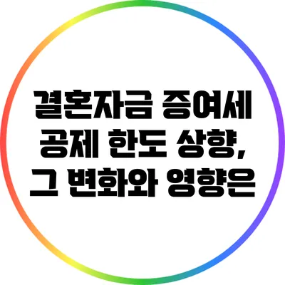 결혼자금 증여세 공제 한도 상향, 그 변화와 영향은?