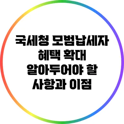 국세청 모범납세자 혜택 확대: 알아두어야 할 사항과 이점