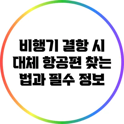 비행기 결항 시 대체 항공편 찾는 법과 필수 정보
