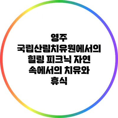 영주 국립산림치유원에서의 힐링 피크닉: 자연 속에서의 치유와 휴식