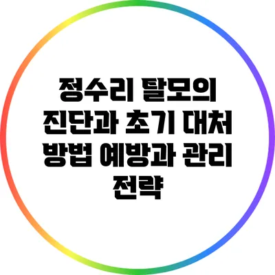 정수리 탈모의 진단과 초기 대처 방법: 예방과 관리 전략