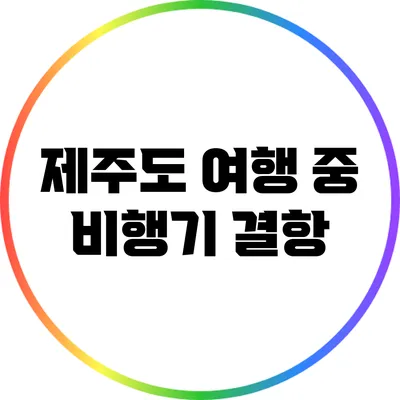 제주도 여행 중 비행기 결항