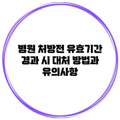병원 처방전 유효기간 경과 시 대처 방법과 유의사항